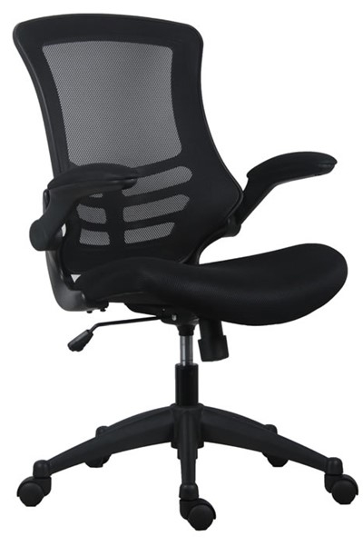 Mesh Back Office Chair Folding Arms, Computer Chair With Adjustable Arms