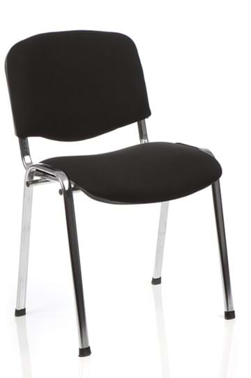 View Black Fabric Chrome Frame Stacking Conference Chair Strong Chrome Frame Legs Deeply Padded Seat Back Rest Stackable Up To 12 High information