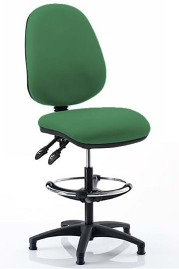 View Green Upholstered Draughtsman Draughter Office Laboratory Chair Height Adjustable Fixed Glides To Stop Movement Recling Backrest Deep Padding information
