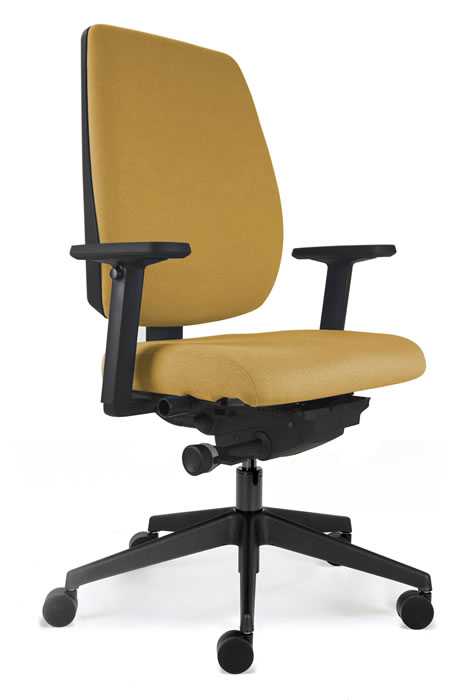 View Yellow Fabric Heavy Duty Office Chair Independent Seat Backrest Adjustment Seat Slide Adjustable Arms Posture Logic information