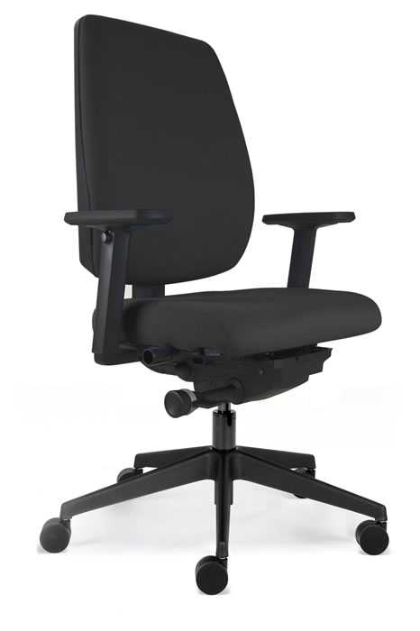 View Black Fabric Heavy Duty Office Chair Independent Seat Backrest Adjustment Seat Slide Adjustable Arms Posture Logic information