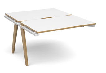 Fuze Extension Desk - 1200 x 1600 x 725mm White / Oak Edge