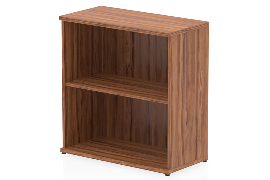 View Desk High Open Bookcase With One Adjustable Shelves In Walnut Finish For Home Office Study 80cm Tall Levelling Feet Holds A4 Folders information