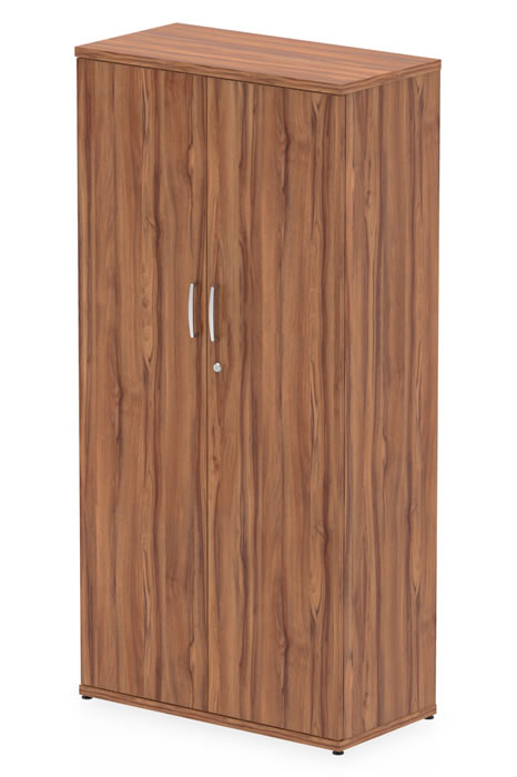 View Walnut 1600mm Tall Office Cupboard Adjustable Feet Nova information