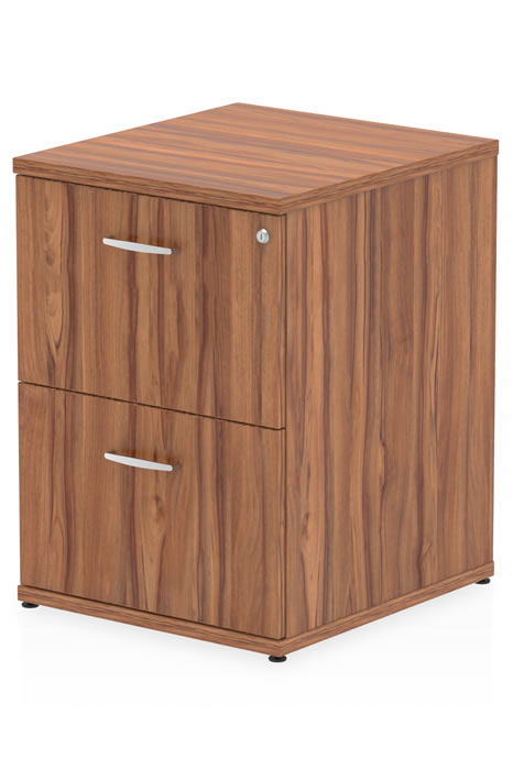 View Walnut Finish Wooden Two Drawer Filing Chest Cabinet Fully Extending Drawers Anti Tilt Mechanism Scratch Resistant Surface Nova information