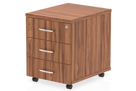 Nova Walnut 3 Drawer Mobile Pedestal