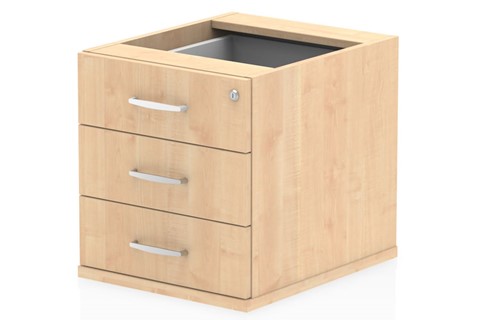 Solar Maple Fixed Pedestal - 3 Drawer 