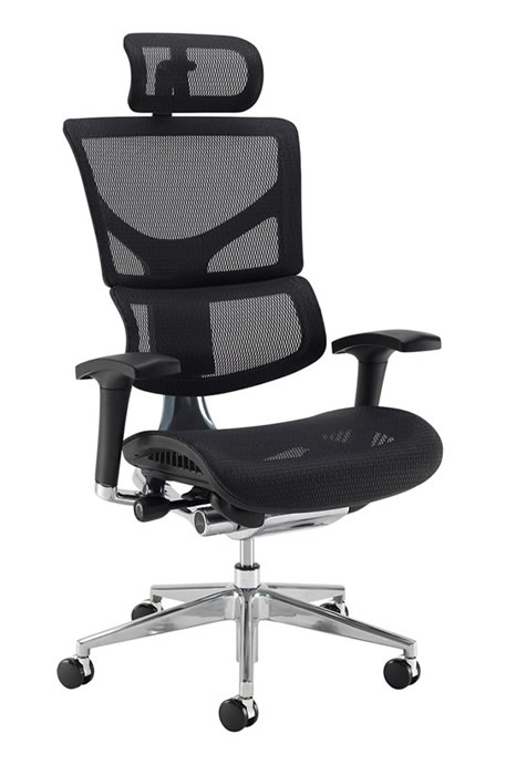 Dynamo Ergo Black Mesh Office Chair, Desire 24hr Ergonomic Mesh Office Chair With Headrest