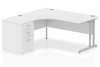 Polar White Corner Cantilever Workstation