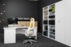 Polar White Corner Cantilever Workstation