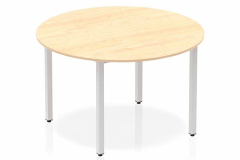 Solar Circle Table 1200 Maple Post Leg Silver