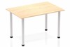 Solar Maple Straight Table Post Leg Silver