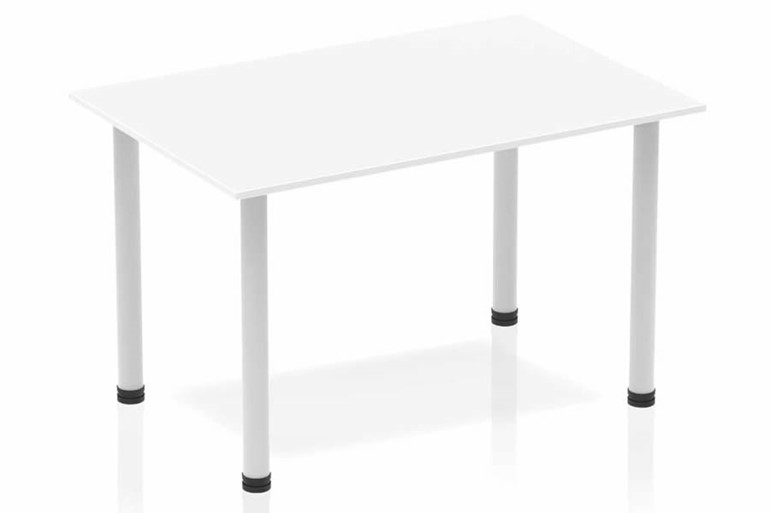 Polar White Straight Table Post Leg