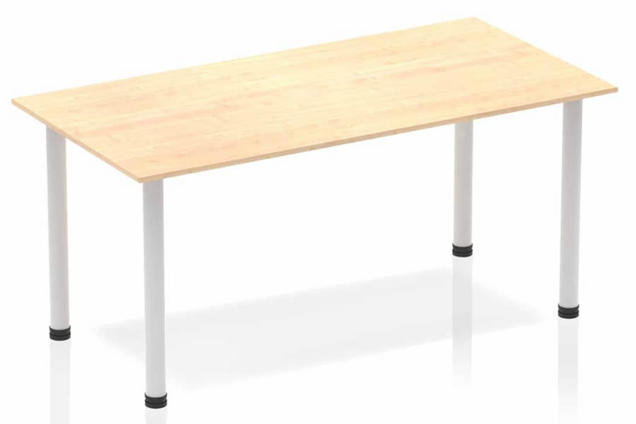 View 1600mm Solar Maple Straight Table Post Leg Silver information