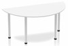 Polar White Semi-circle Table 1600 Post Leg