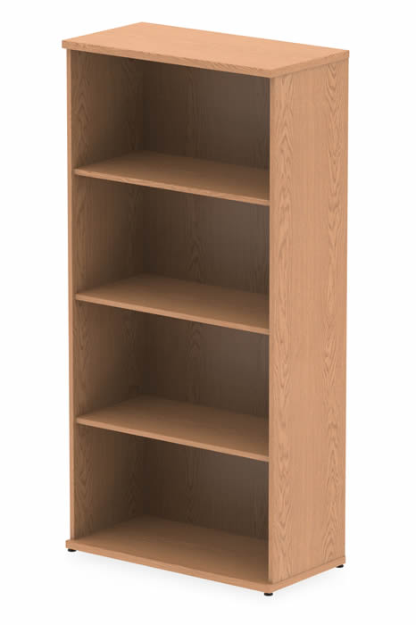 View Oak 160cm Tall Home Office Study Storage Bookcase Three Adjustable Shelves Scratch Resistant Surface information
