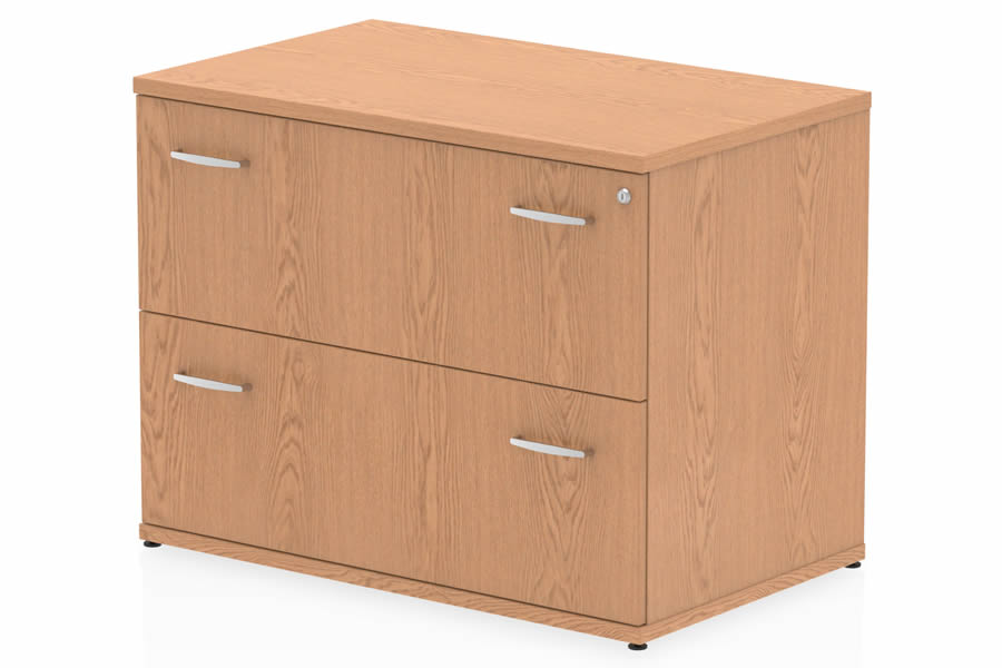 View Oak Finish Wooden Two Drawer Side Filing Chest Cabinet Fully Extending Drawers Anti Tilt Mechanism Scratch Resistant Surface Norton information