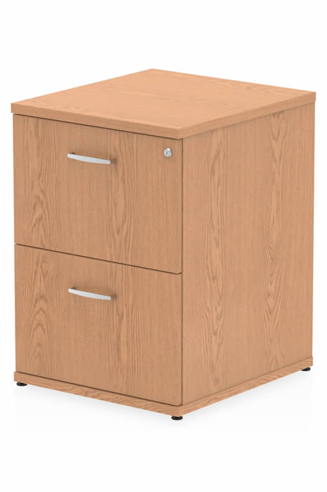 View Oak Finish Wooden Two Drawer Filing Chest Cabinet Fully Extending Drawers Anti Tilt Mechanism Scratch Resistant Surface Norton Impulse information