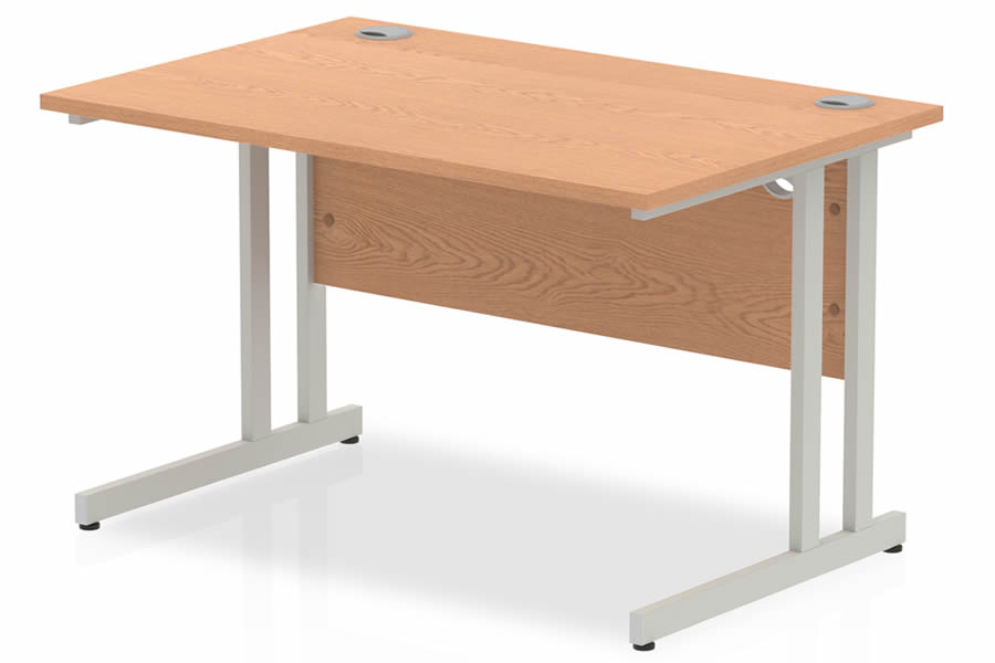 View Oak Rectangular Cantilever Office Desk 4 Desk Sizes 2 Desk Depths 2 Cable Management Ports Norton information