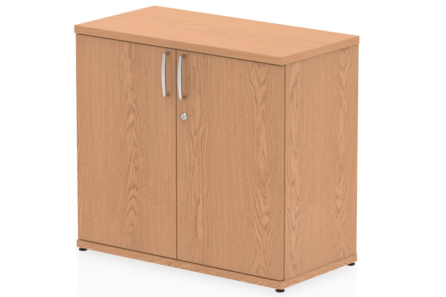 View Oak Desk High Office Cupboard Locking Doors Norton information