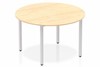 Solar Maple Circle Table 1200 Box Frame Leg Silver