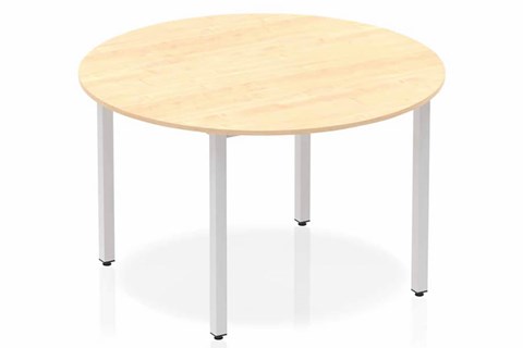 Solar Maple Circle Table 1200 Box Frame Leg Silver