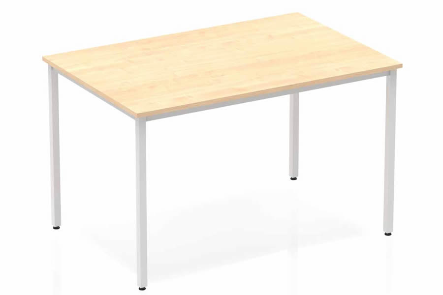 View Maple Straight Office Table With Silver Box Frame Leg 4 Sizes Solar information