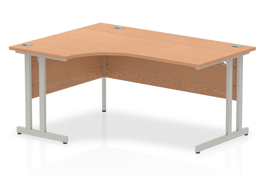 View Oak LShaped Left Corner Cantilver Desk 1800mm Norton Oak information