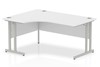 Polar White Cantilever Corner Desk