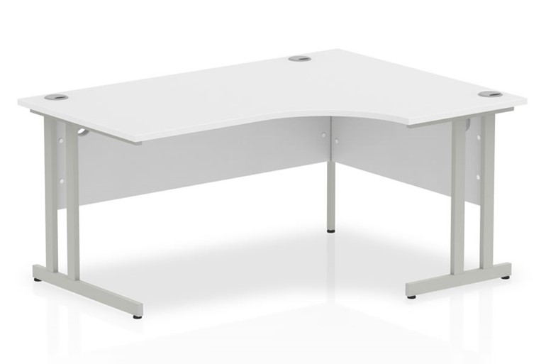 Polar White Cantilever Corner Desk