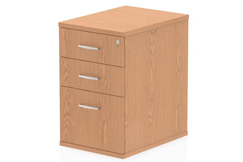 Norton Oak 3 Drawer Desk High Pedestal - 600mm 