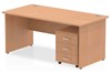 Norton Oak Panel Desk And Pedestal