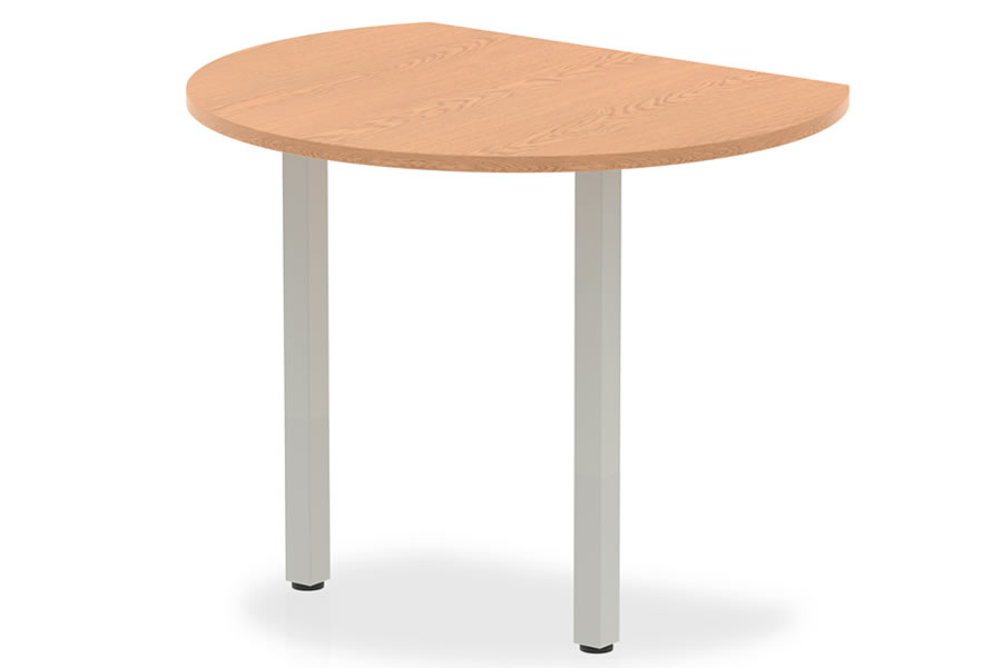 View Circular Meeting Table To Fit To Desk Rounded End 100cm x 100cm Scratch Resistant Surface Post Legs With Levelling Feet Norton information