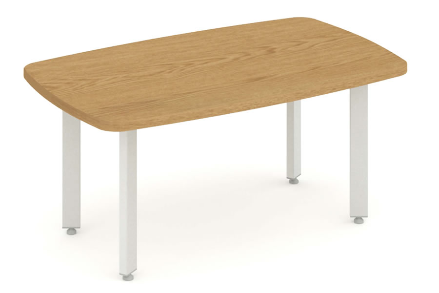View Oak Finish 120cm x 60cm Office Reception Coffee Table Silver Post Leg Scratch Resistant Wipe Clean Surface Norton Oak information