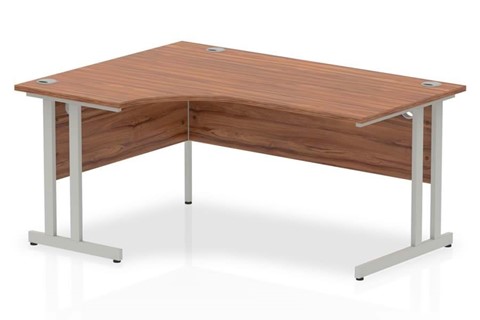 Nova Walnut Cantilever Corner Desk - Left Handed Crescent 1400mm 