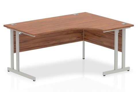 Nova Walnut Cantilever Corner Desk - Right Handed Crescent 1400mm 