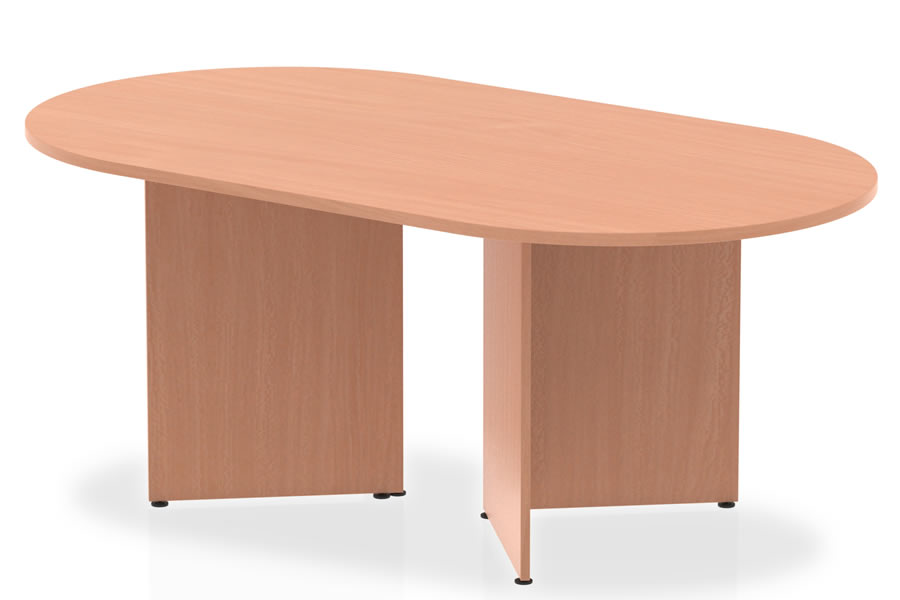 View Beech Large Boardroom Table To Seat 68 People Rounded Ends 180cm x 120cm Scratch Resistant Surface Panel Legs With Levelling Feet Price Point information