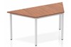 Nova Walnut Trapezium Table 1600 Box Frame Leg Silver