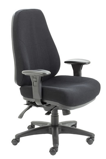 View Panther Contract Heavy Duty Office Chair Black Deeply Cushioned Fabric Bariatric Chair Tested To 28 Stone 179kg 24 Hour Use Call Centre information