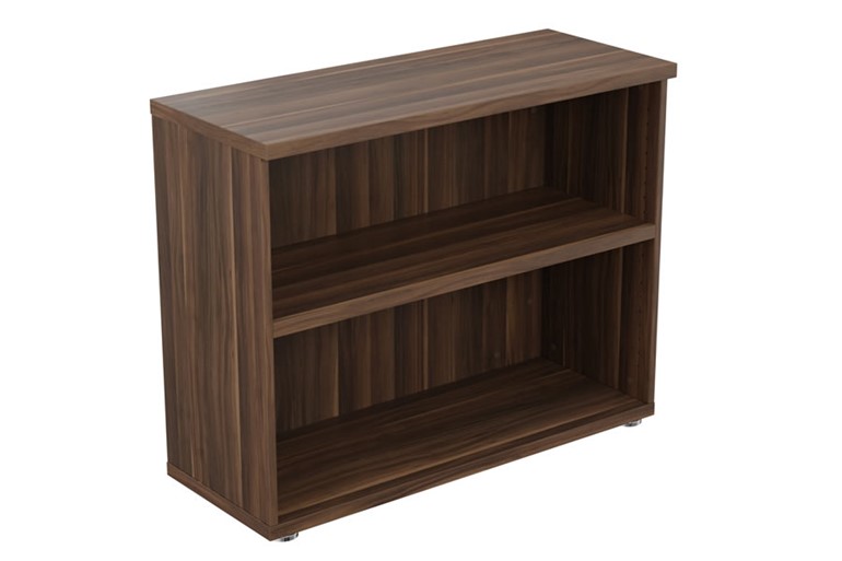 Regent Low Bookcase Dark Walnut Wood, Dark Walnut Finish Bookcase