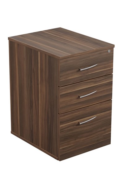 Dark Walnut Under Desk 3 Drawer Office Pedestal Lockable Regent