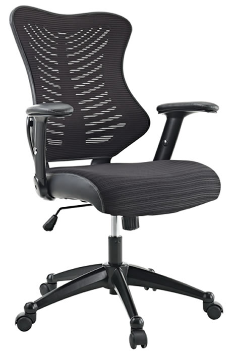 View Black Ergonomic Mesh Desk Chair Folding Arms Reclining Back information