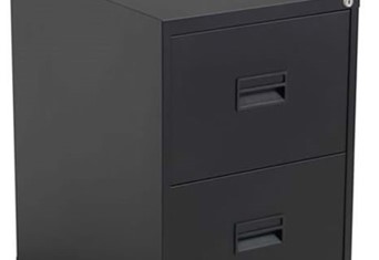 Mod Black Steel Filing Cabinets - Two Drawer 