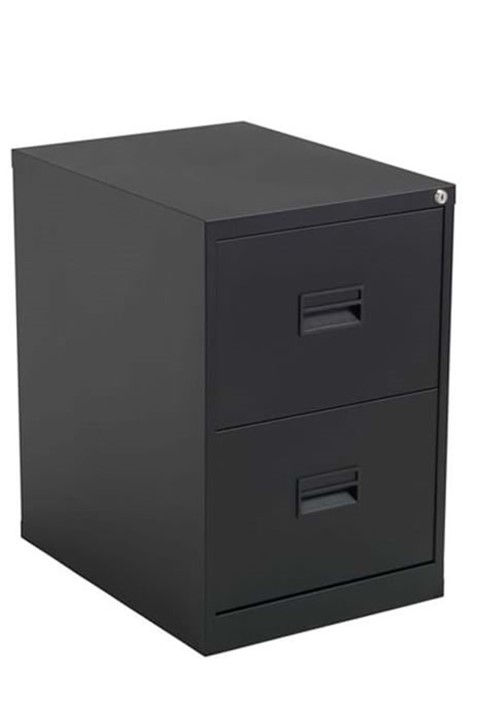 Mod Black Steel Filing Cabinets - Two Drawer 