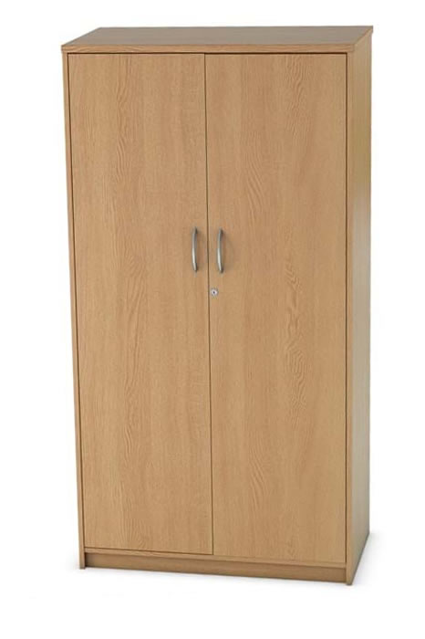 View Light Oak Tall Two Door Locking Cupboard 4 Wood Finishes Thames information