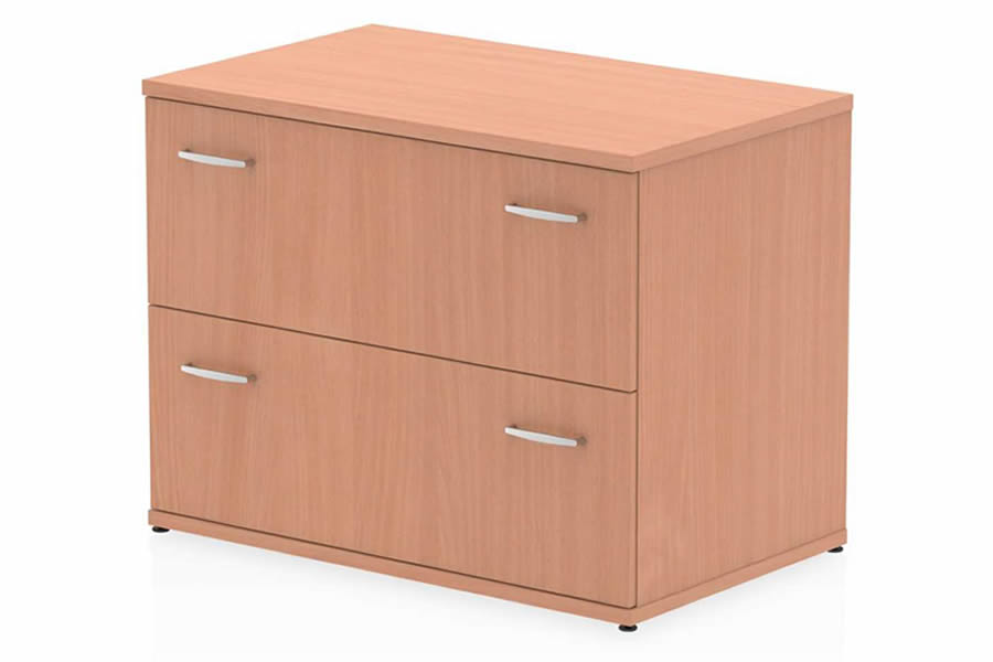 View Beech Finish Wooden Two Drawer Side Filing Chest Cabinet Fully Extending Drawers Anti Tilt Mechanism Scratch Resistant Surface Price Point information