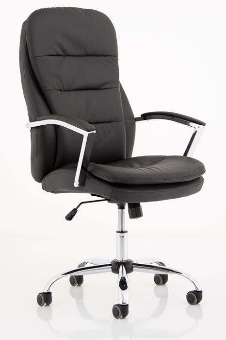 Ambridge Heavy Duty Black Leather Office Chair With Armrest