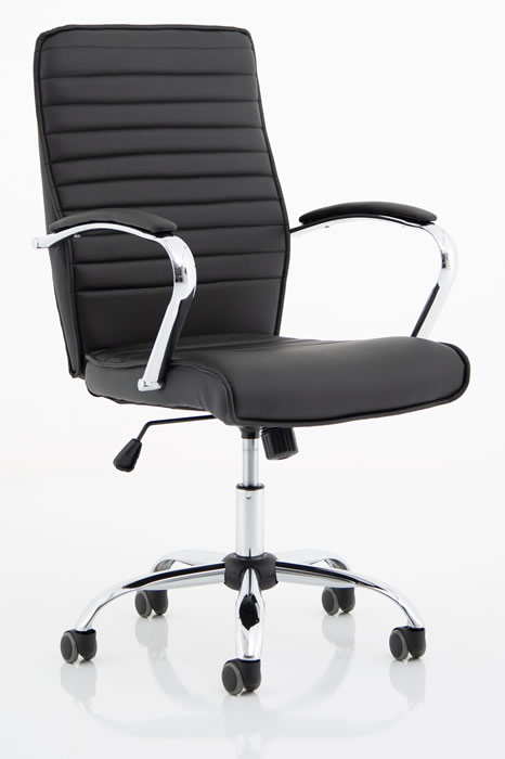 View Black Leather Executive Managers Office Chair Deeply Padded Seat Backrest Stitched detailing Seat Height Adjustment Backrest Recline Abbey information