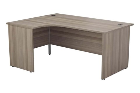 Kestral Grey Oak Panel Corner Workstation - Left Handed 1600mm