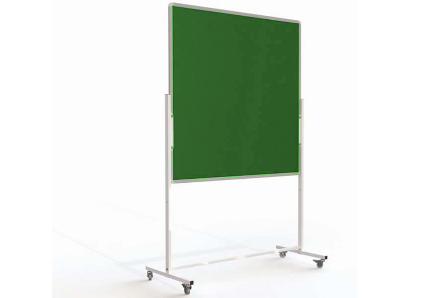 View Green Mobile Flipchart Combination Noticeboard Felt Noticeboard Dry Wipe Noticeboard 900mm x 1200mm Easy Glide Wheels 3 Colours 4 Sizes information